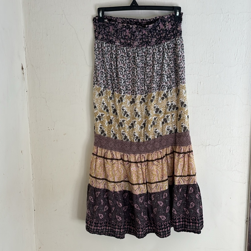 Floral Patchwork Maxi Skirt